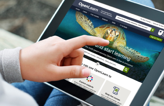  OpenLearn website on ipad